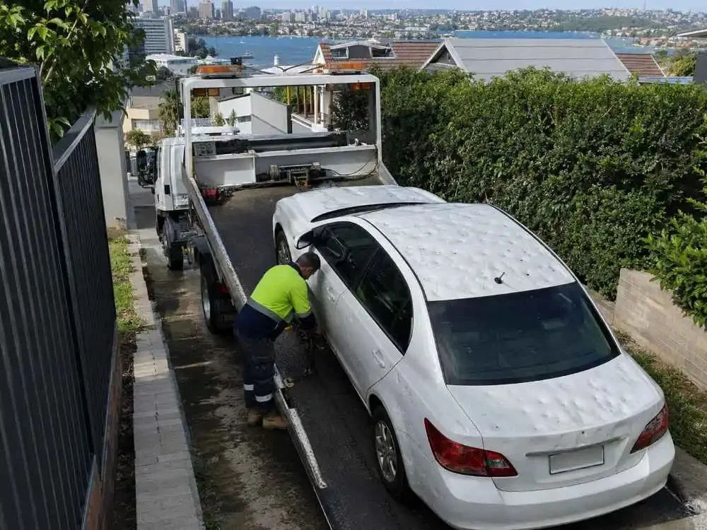 Hail damaged car removal Sydney from difficult locations